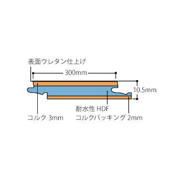 東亜コルク　スピード施工コルクフローリング　CSF-55　コルク材　床材　のり不要　くぎ不要　ナチュラル　4枚　施工簡単