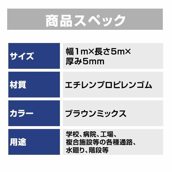 クッションクール 1m×5m×5mm（1巻） ゴムチップマット 赤外線反射 滑り止めマット_7