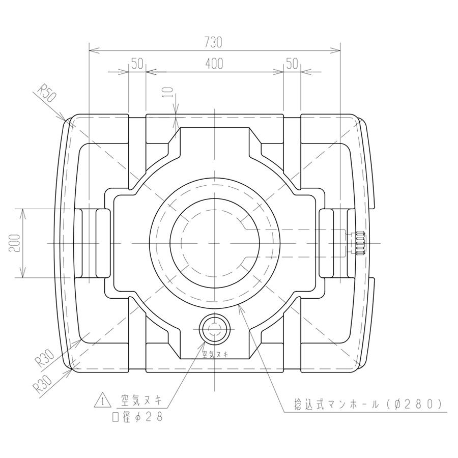 スイコー ローリータンク スカット200 受台付 200L 完全液出し型 業務用 貯水タンク 貯水槽 雨水 農業 園芸 防災_3