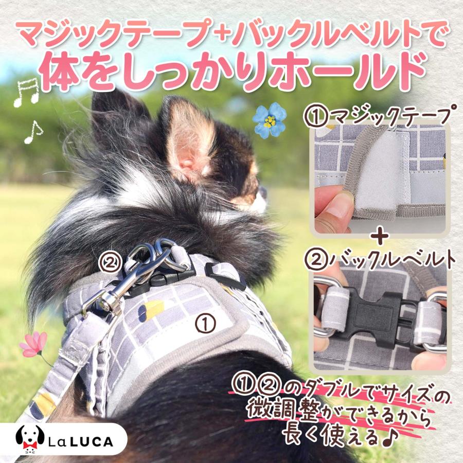 LaLUCA 犬 ハーネス リード 小型犬 中型犬 猫 おしゃれ かわいい 脱げ