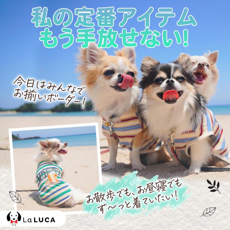 犬 服 犬服 ドッグウェア クマ くま ボーダー Tシャツ タンクトップ タンク クール 抜け毛防止 虫刺され防止 部屋着 オールシーズン｜yokadoh-shop｜09