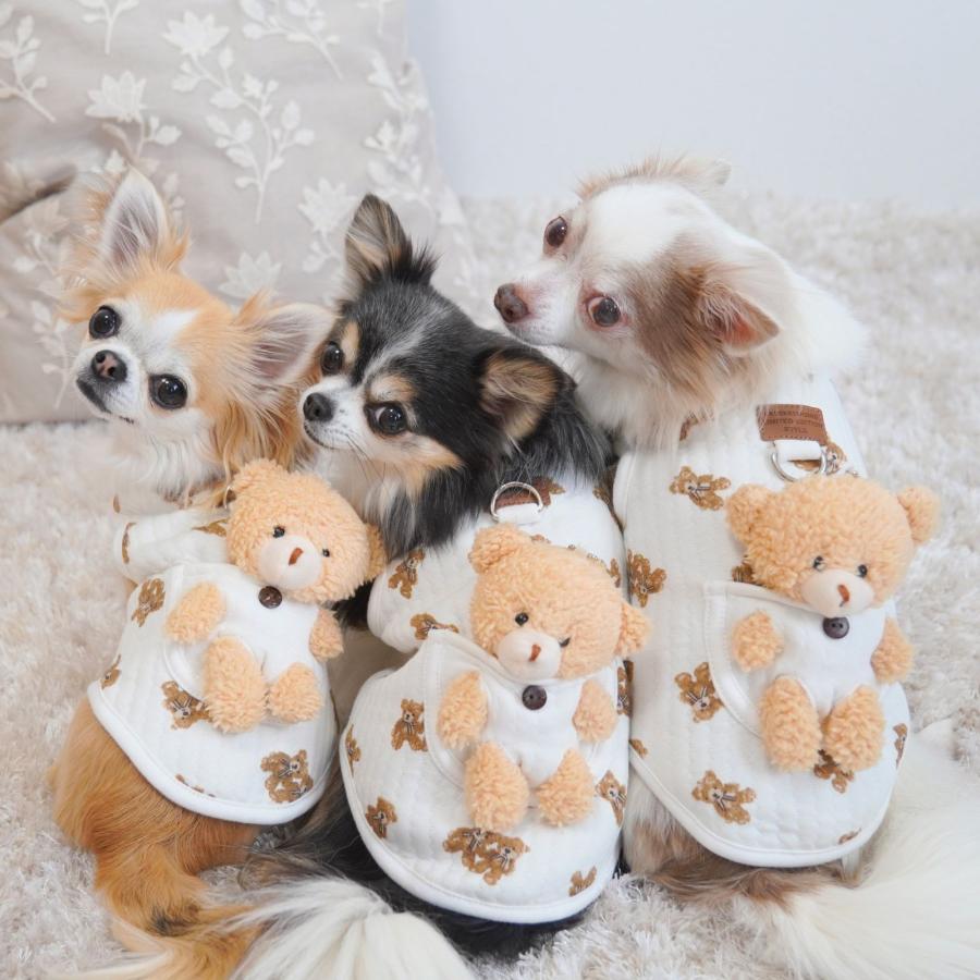 犬服ハンドメイド＊くま*くまベスト LaLUCA 犬 服 ペット 犬服 くま ペットウェア 熊柄 クマ柄
