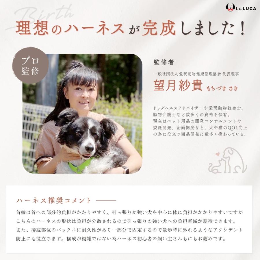 犬 ハーネス 小型犬 中型犬 大型犬 抜けにくい 抜けない 柴犬 おしゃれ かわいい 脱げない 脱げにくい 迷子防止 アウトドア 簡単 ロック 胴輪 介護 散歩 LaLUCA｜yokadoh-shop｜14