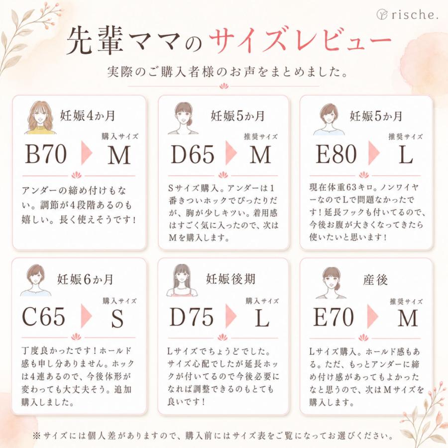 rische. 授乳ブラ マタニティブラ 下垂 垂れ防止 前開き 大きいサイズ