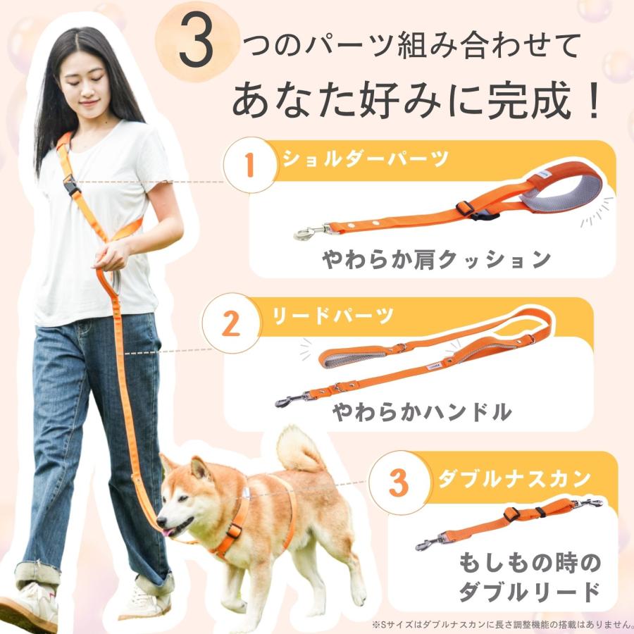 LaLUCA 犬 ダブルナスカン リード 小型犬 中型犬 大型犬 迷子防止 脱走