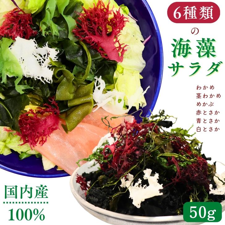 6種類 の 国内産 海藻 サラダ 50g 乾燥 ミックス 【 送料無料 】 国産