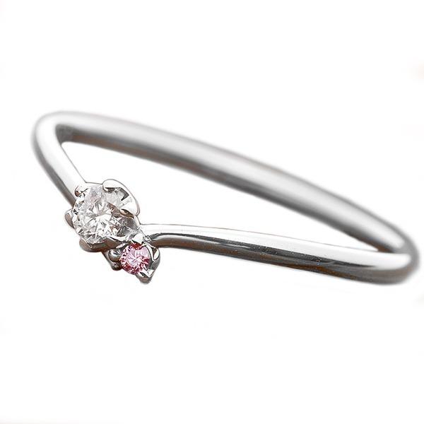 ダイヤモンド リング ダイヤ ピンクダイヤ 合計0.06ct 11号 プラチナ 