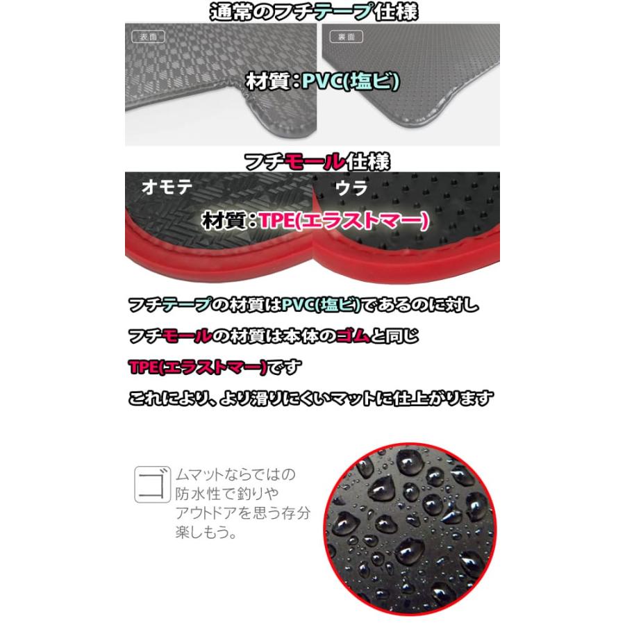 フロアマット ウェイク ゴムマット 運転席・助手席 モール仕様 8mm 厚