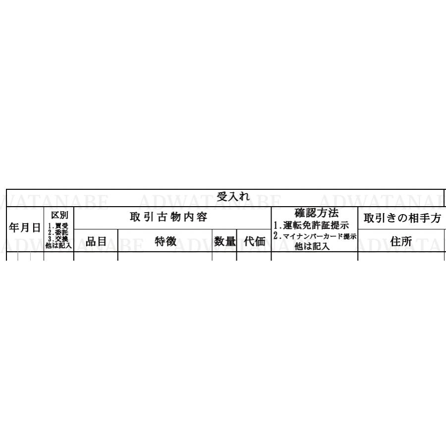 古物台帳 記入可能件数350件 古物商 A4 ノート 1冊 適格請求書 イン