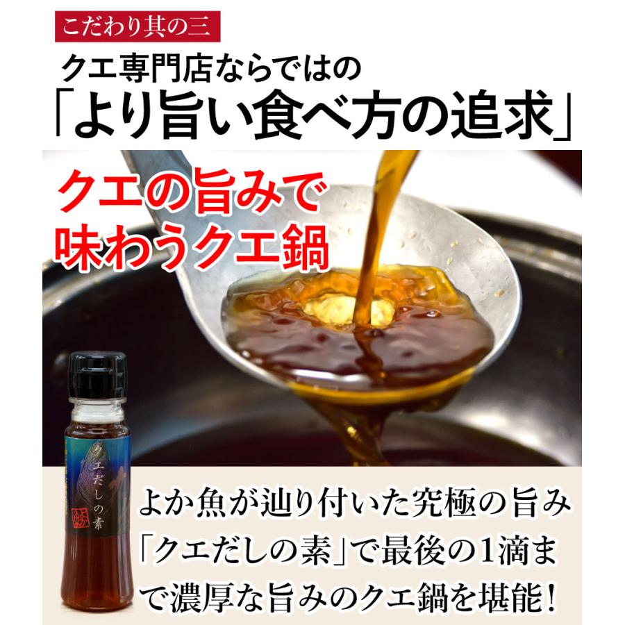 父の日 ギフト 長崎産天然クエ鍋 3人前 クエ計550g前後 クエだしの素付 クエ鍋セット クエ鍋 天然 クエ鍋用 お取り寄せグルメ １位 グランプリ｜yokasakana｜11