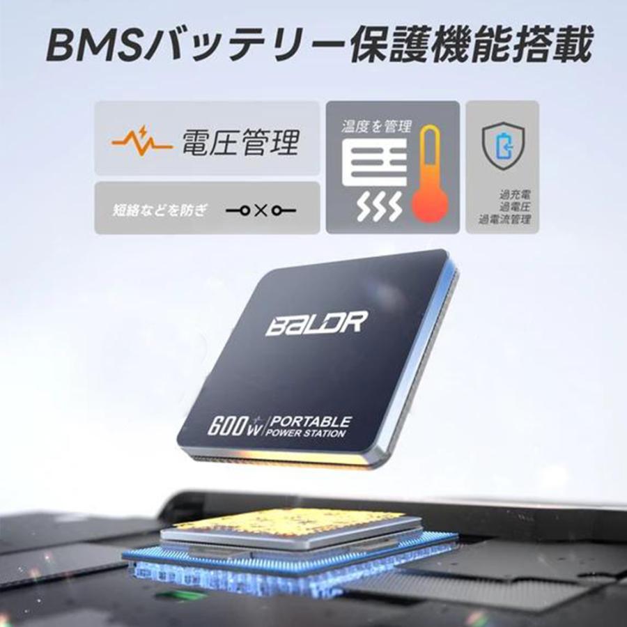 BALDR リン酸鉄 600W ポータブル電源 120W ソーラーパネル セット リン酸鉄 蓄電池 純正弦波 小型 ソーラーチャージャー 太陽光発電 災害用 防災 地震 停電 爆買_1
