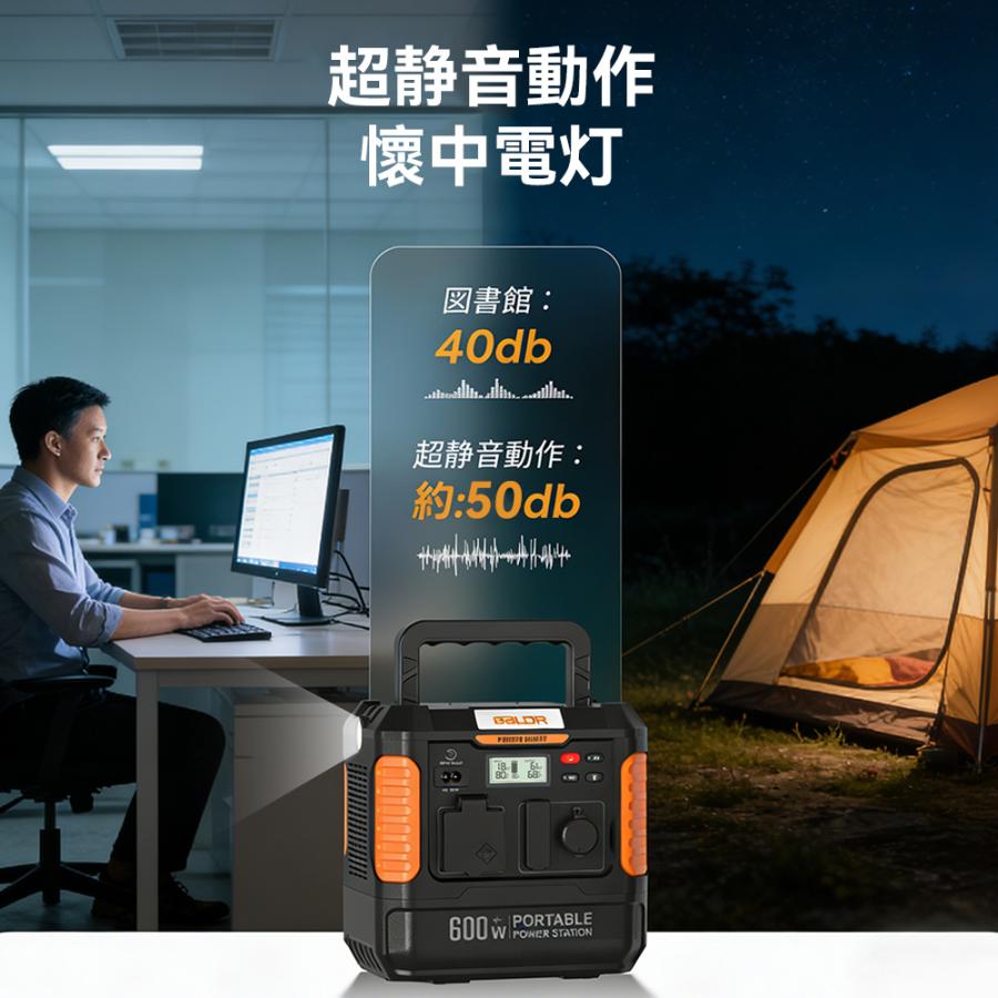 BALDR リン酸鉄 600W ポータブル電源 120W ソーラーパネル セット リン酸鉄 蓄電池 純正弦波 小型 ソーラーチャージャー 太陽光発電 災害用 防災 地震 停電 爆買_9