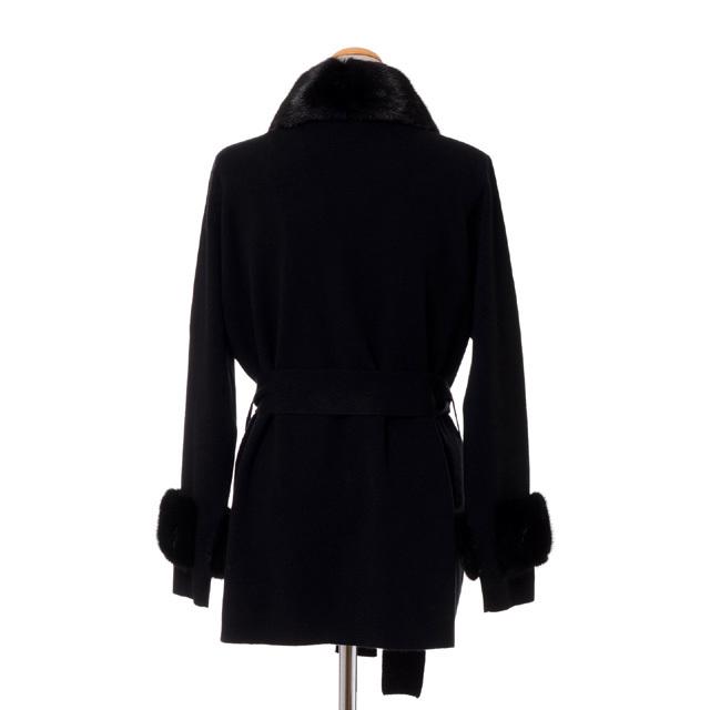 アニオナ AGNONA ミンクファー付きニットジャケット カシミア ブラック 
