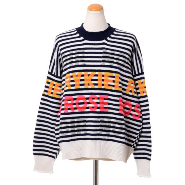 SONIA RYKIEL イタリア製 ボーダー柄 コットンニットトップス 40-