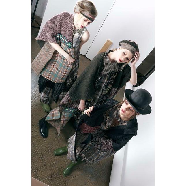 アントニオマラス ANTONIO MARRAS パッチワークニットコート ミックス グレーベース｜yokoaunty｜04