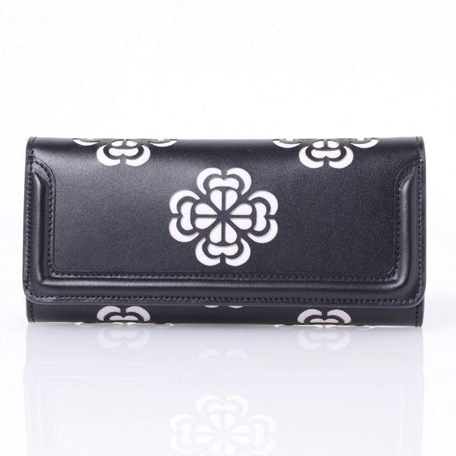 激安ブランド アレキサンダーマックイーン Alexander Mcqueen 花モチーフ財布 カーフレザー ブラック 正規取扱店 新発売の Mail Ngoaikhoasaigon Com