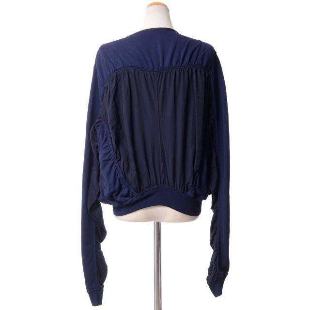 【タイムセール】 ハイダーアッカーマン(Haider Ackermann) 丸襟ジャージージャケット コットン ネイビー 【IQY1459575865】(53240円)