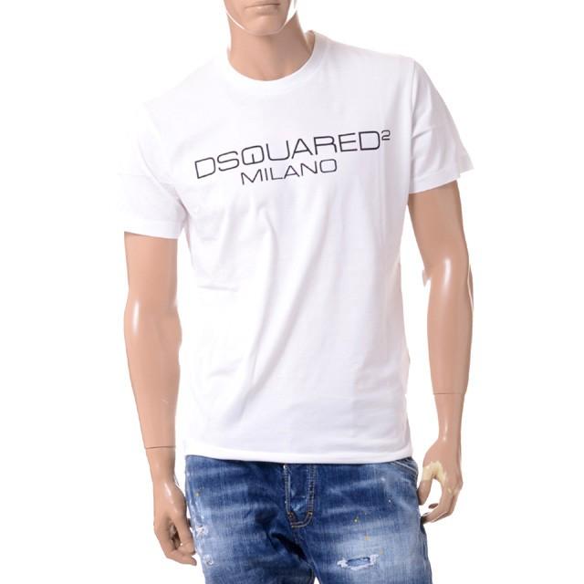 30% OFF ディースクエアード Dsquared2 旧ブランドロゴミラノプリントTシャツ コットン ホワイト｜yokoaunty