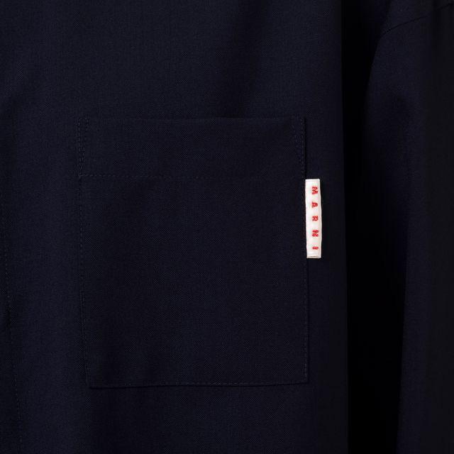MARNI マルニ Marni シャツ トロピカルウール ブルーブラック MARNI マルニ Marni シャツ トロピカルウール ブルーブラック