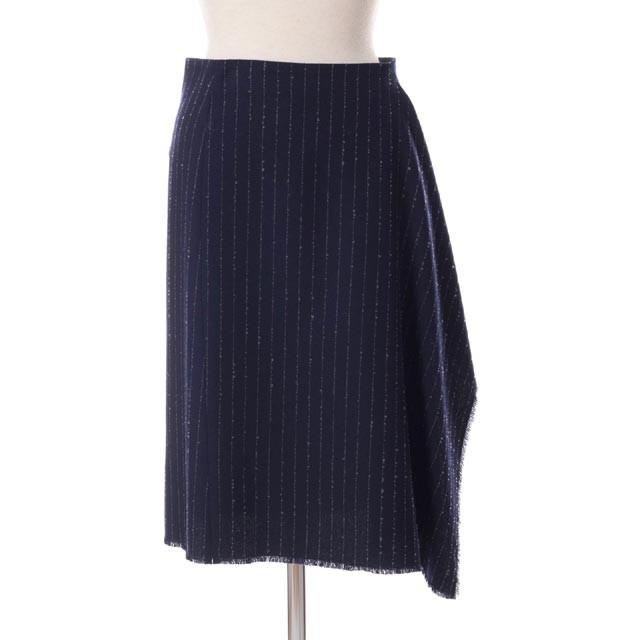 正規品 ゴールデングース Golden Goose ストライプスカート ヴァージンウール ネイビーグレー 国際ブランド Www Doctor Plan Com