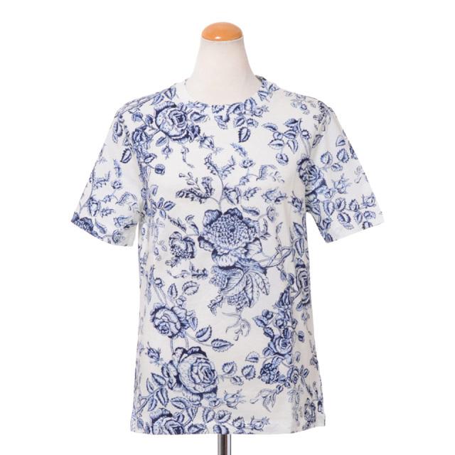 アーデム ERDEM 半袖カットソー コットンジャージー ネイビークリーム