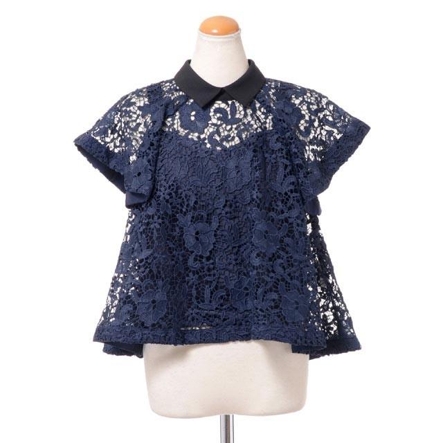 レキサミ Rekisami 総レース半袖ブラウス ポリエステル ネイビー Rbfnavy ヨコアンティ 通販 Yahoo ショッピング