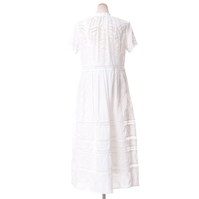 国産品 ホワイト コットン レースワンピース レキサミ Rekisami 正規取扱店 レキサミ ワンピース チュニック