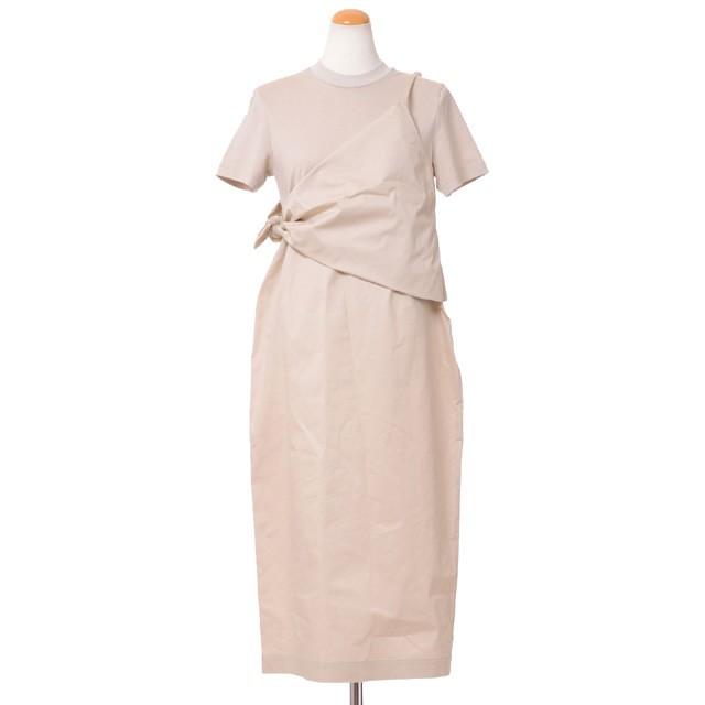 レキサミ rekisami 半袖ワンピース コットンジャージー ベージュ