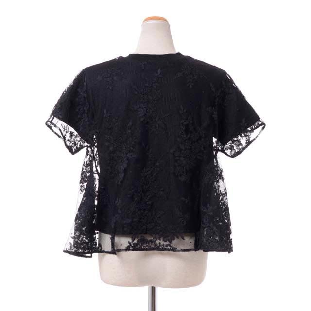 レキサミ rekisami 2重仕立て半袖ブラウス コットンなど ブラック  