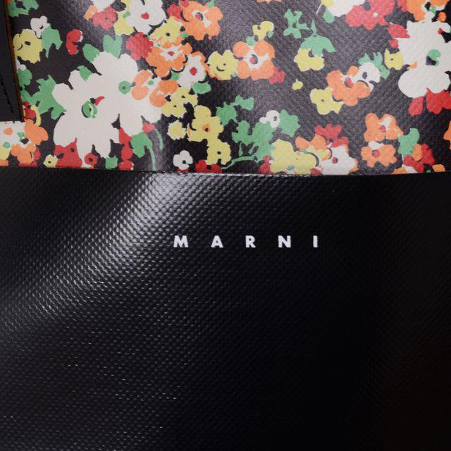マルニ Marni LOVERS PRAIRIE 中ショッピングバッグ PVC レッドポップドッド｜yokoaunty｜05