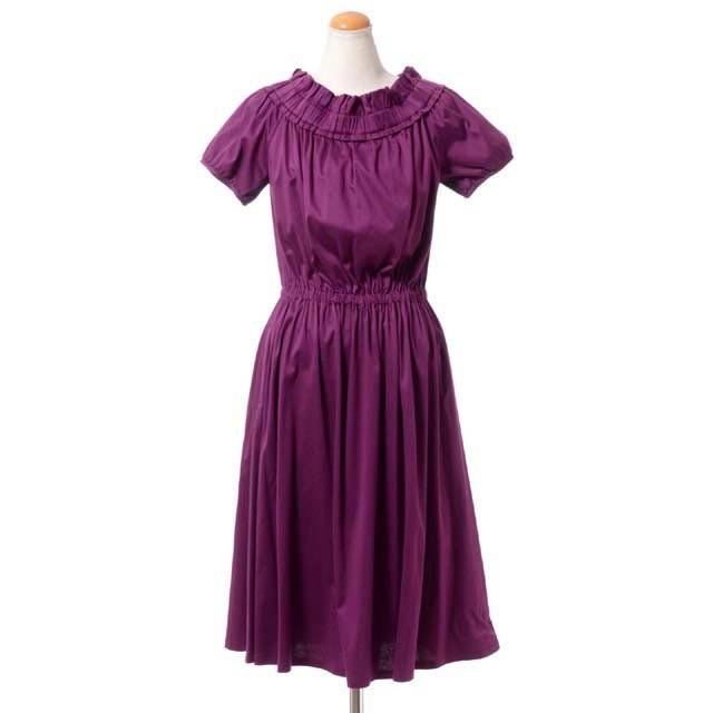 驚きの値段 テン Ten シャーリング半袖ワンピース コットンジャージー ボルドー 毎回完売 Www Skylanceronline Com