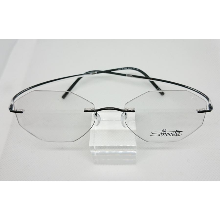 Silhouette シルエット Essence 眼鏡 メガネ フレームレス 超軽量 メガネ フレーム 5523-GQ-9046 サイズ48 度付可  ブラック 縁なし