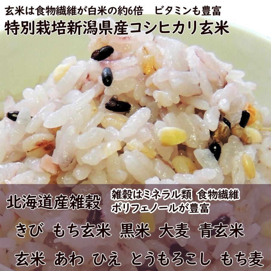 お得 雑穀ブレンド玄米 ふっくら玄米雑穀 2kg 普通の炊飯器で炊ける玄米雑穀 特別栽培米 新潟県産コシヒカリ玄米 北海道産雑穀 玄米ミックス 雑穀 5キロ