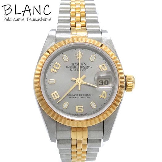 ロレックス ROLEX デイトジャスト 79173 K番 グレー文字盤 ステンレス K18YG 750 レディース 自動巻き 腕時計 横浜BLANC ROLEX（ロレックス） デイトジャスト 79173 K番 グレー文字盤