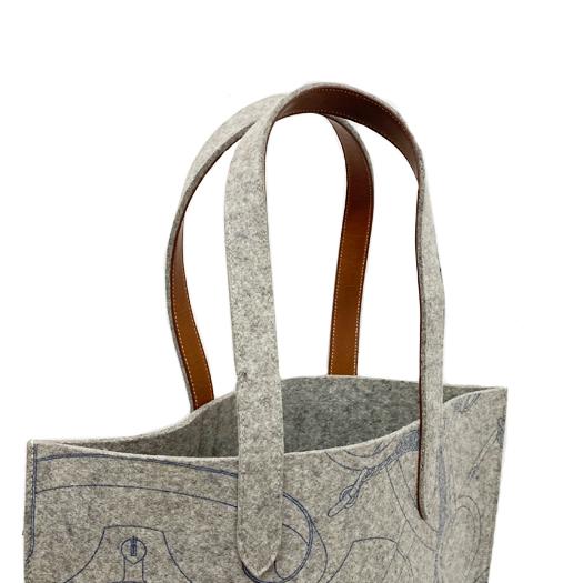 ボリード エルメス カリミMM フェルト グレー トートバッグ □L刻印  