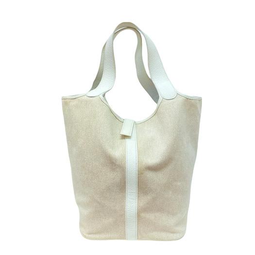 HERMES（エルメス） ピコタン TGM トワルアッシュ レザー ホワイト 