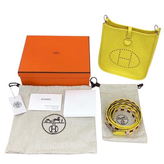 エルメス エヴリン 16 TPM アマゾン マキシカドリーユ トリヨン ライム イエロー 黄 シルバー金具 ショルダーバッグ U刻印 HERMES 横浜BLANC HERMES（エルメス） エヴリン 16 TPM アマゾン マキシカドリーユ