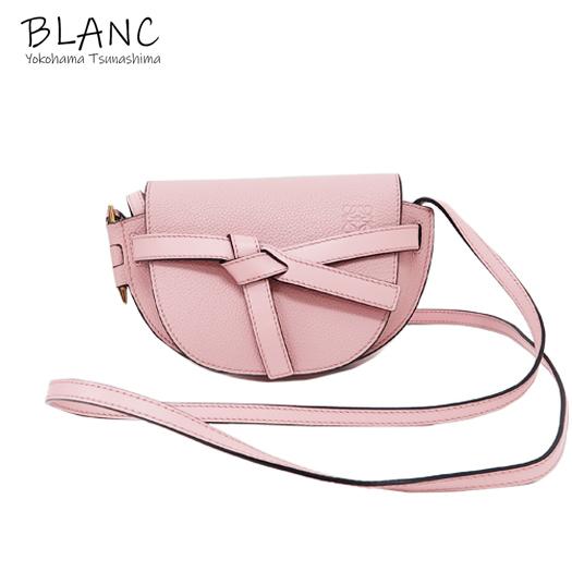 LOEWE ロエベ ゲートバッグ ミニ ソフトグレインカーフレザー ピンク  