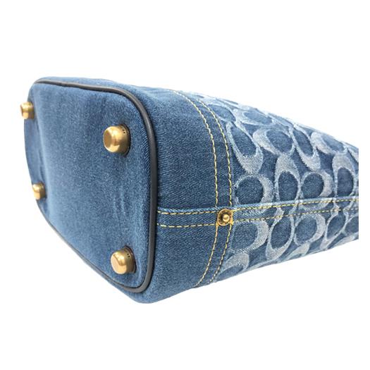 【送料無料】【極美品】コーチ タリ バケット バッグ シグネチャーデニム ブルー CA107 横浜BLANC COACH（コーチ） タリ バケット バッグ シグネチャーデニム ブルー