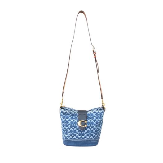 【送料無料】【極美品】コーチ タリ バケット バッグ シグネチャーデニム ブルー CA107 横浜BLANC COACH（コーチ） タリ バケット バッグ シグネチャーデニム ブルー