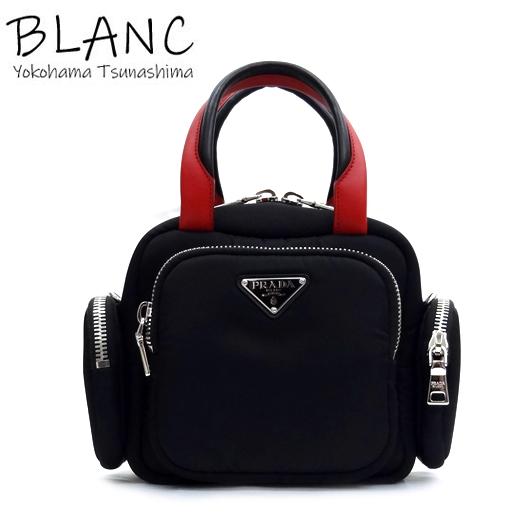 PRADA（プラダ） 2WAY ハンドバッグ ナイロン レザー ブラック レッド