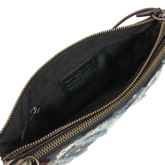 COACH コーチ キャニオン キルトデニム デニム レザー ブルー ブラック  