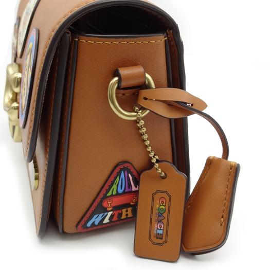 コーチ ストゥディオ ショルダー バッグ 19 ウィズ パッチ グラブタンレザー ブラウン CA136 ショルダーバッグ COACH（コーチ） ストゥディオ ショルダー バッグ 19 ウィズ パッチ