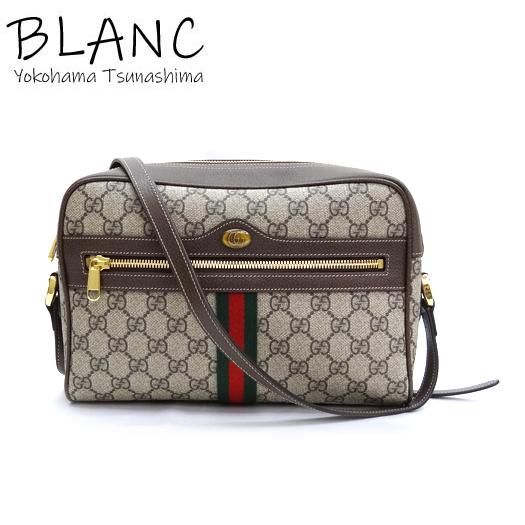 グッチ オフディア GGスプリーム ショルダーバッグ レザー ベージュ シェリーライン 517080 GUCCI（グッチ） オフディア GGスプリーム ショルダーバッグ レザー