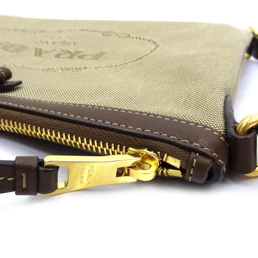 PRADA（プラダ） ロゴジャガード ショルダーバッグ キャンバス レザー
