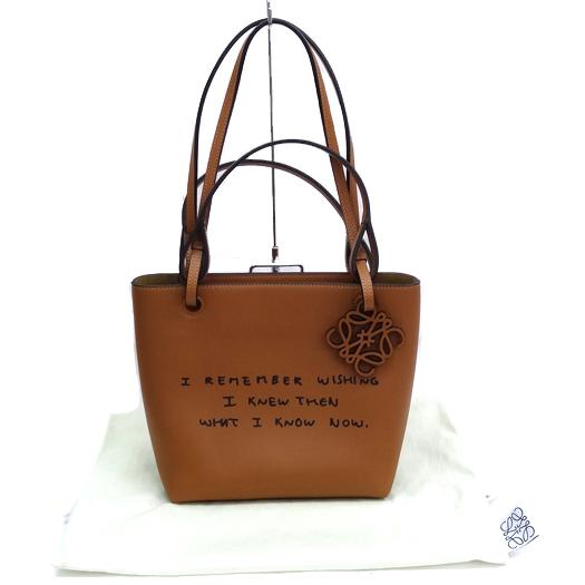 LOEWE（ロエベ） ダブルハンドル スクエア トートバッグ カーフレザー