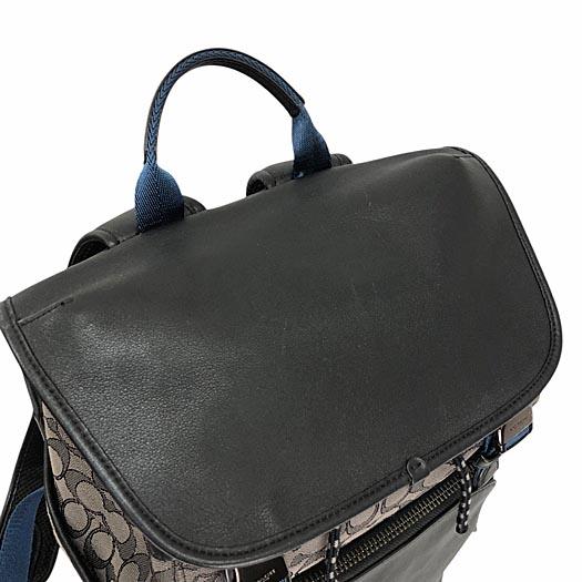 COACH（コーチ） リーグ フラップ バックパック シグネチャー レザー