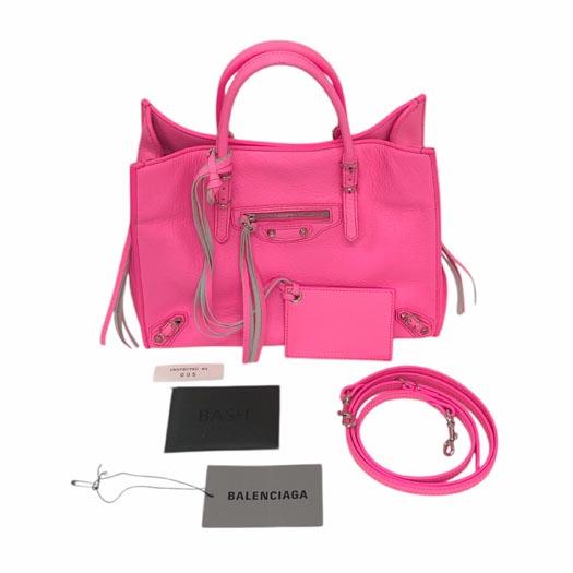 美品 バレンシアガ  ペーパー A6 2WAY ハンドバッグ パープル  ピンク BALENCIAGA BAG - 美品 バレンシアガ ペーパー A6 2WAY ハンドバッグ