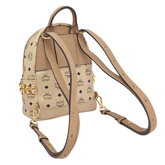 MCM スタッズ付き ミニリュック ベージュ MCM（エムシーエム） ヴィセトス スターク Bebe Boo サイドスタッズ X
