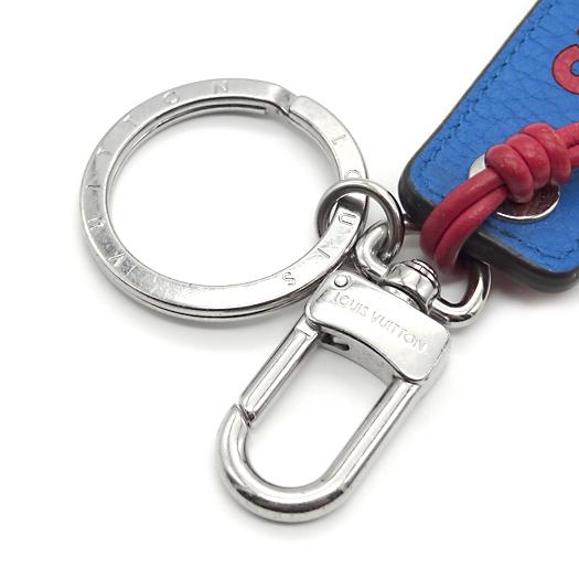 LOUIS VUITTON ルイ ヴィトン ポルトクレ タブ レザー ブルー系 レッド